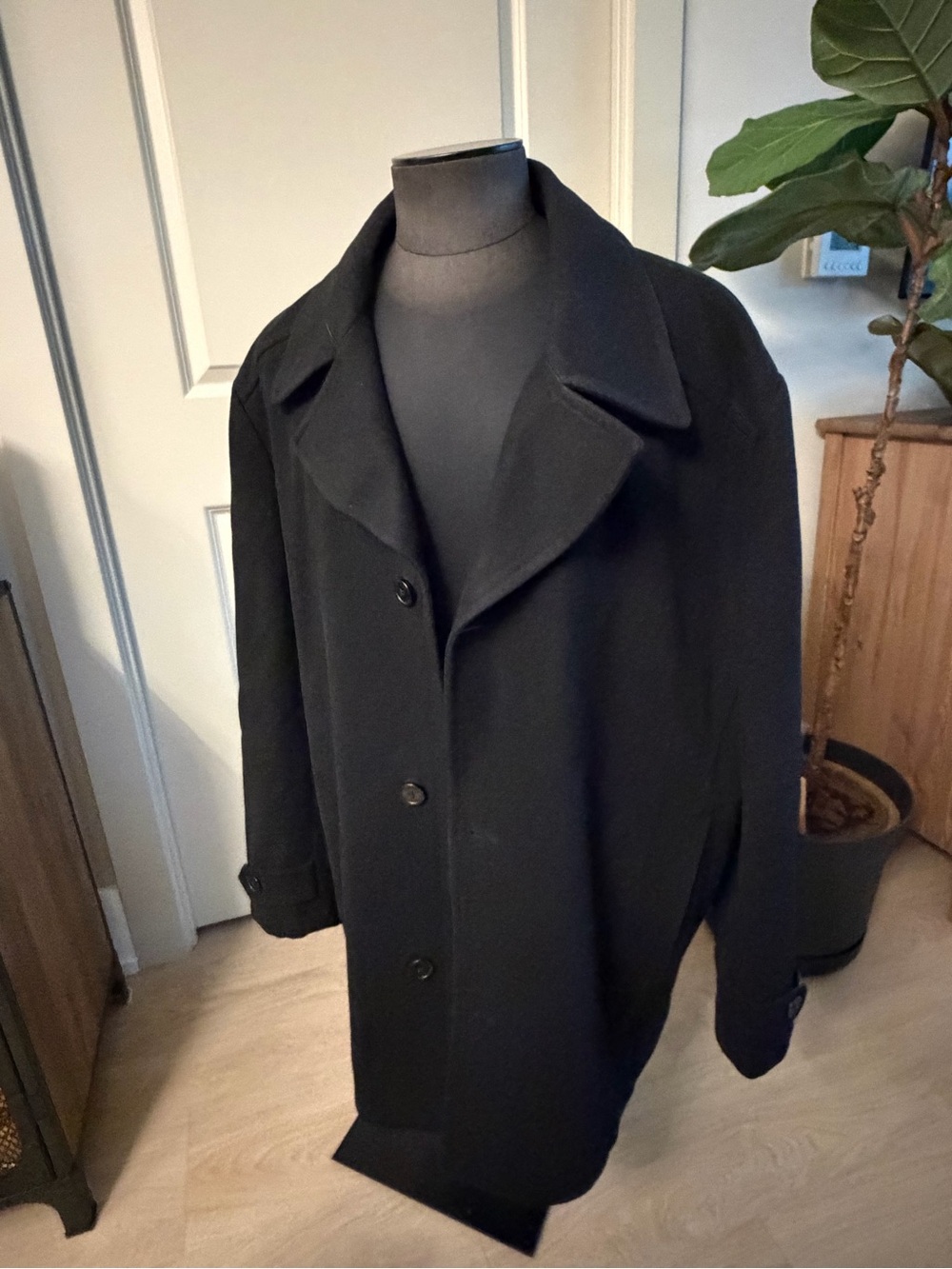London Fog Men's Black Wool Pea Coat